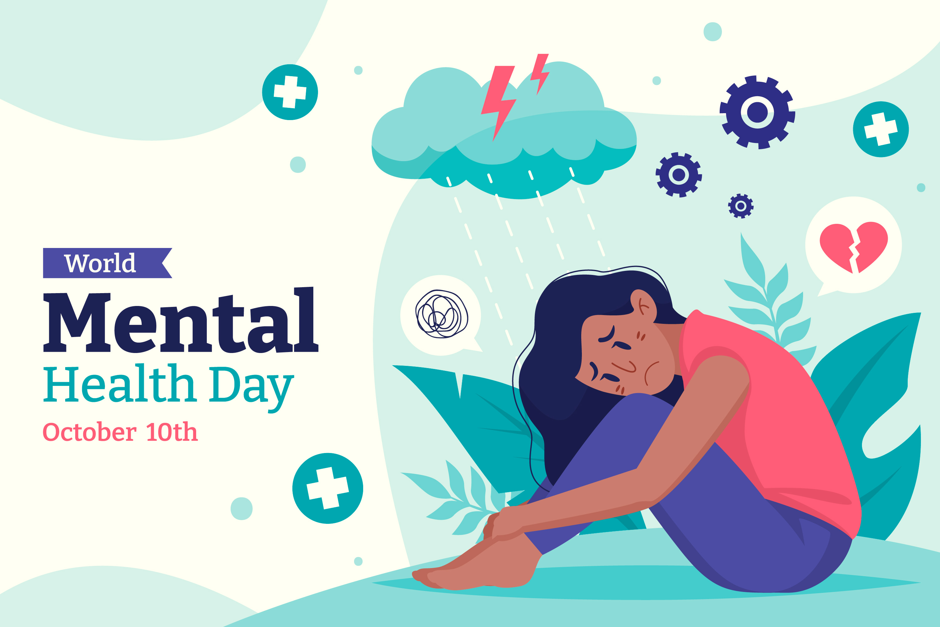 world-mental-health-day-flat-design-background