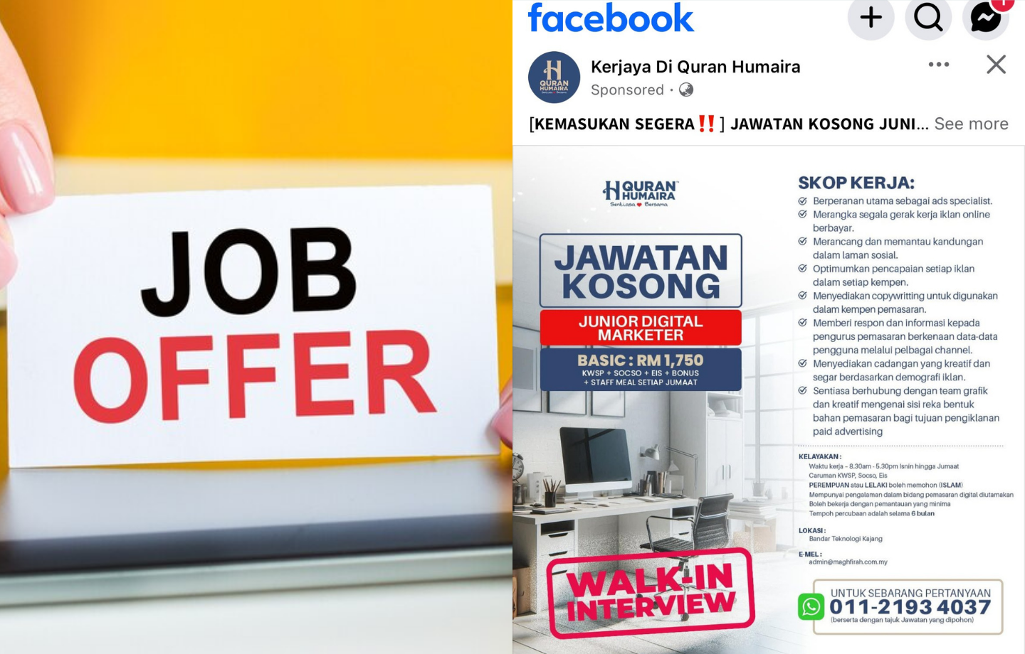Syarikat Ini Tawar Gaji Serendah RM1,750 Untuk Jawatan Junior Pemasaran Digital, Tapi Job Scope Macam 6 Orang Pekerja 