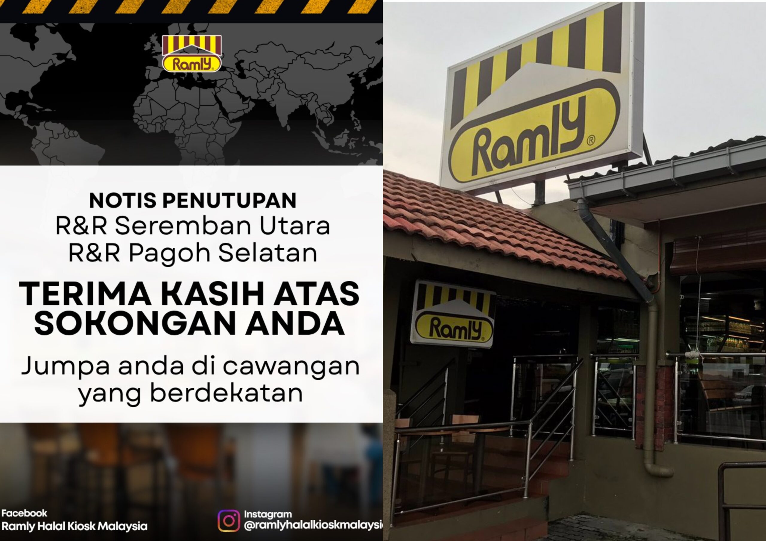 2 Cawangan Restoran Makanan Segera Ramly Ditutup Selepas 10 Tahun Beroperasi