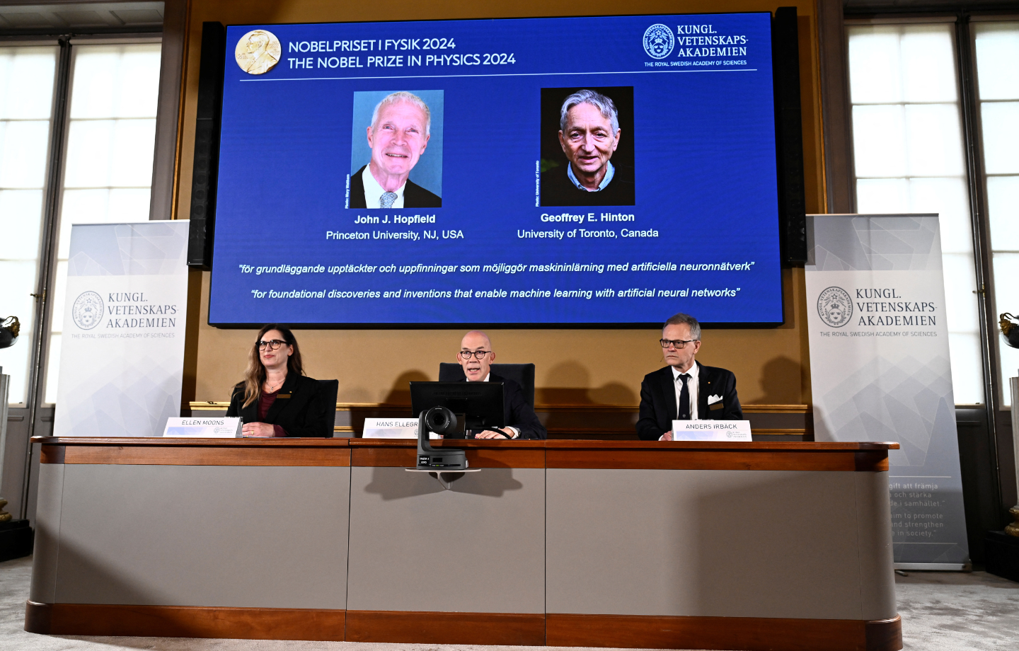 Nobel physics prize 2024 won by AI pioneers